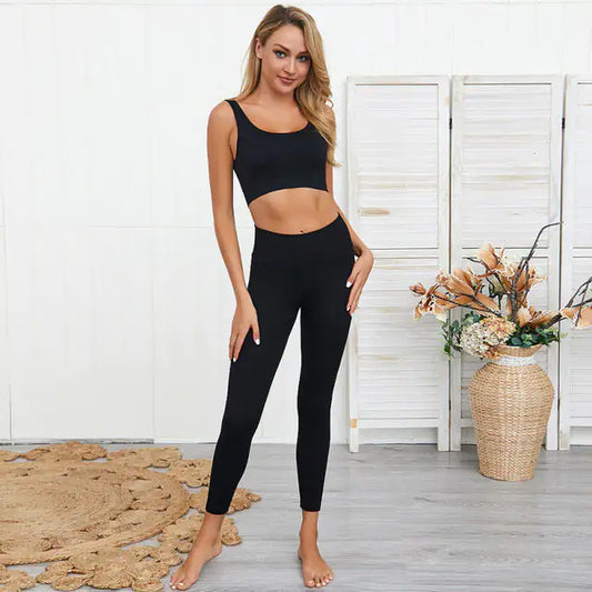 Womenβs Yoga & Fitness Suit β Cotton Blend Activewear Set for Yoga, Pilates, and Home Workouts