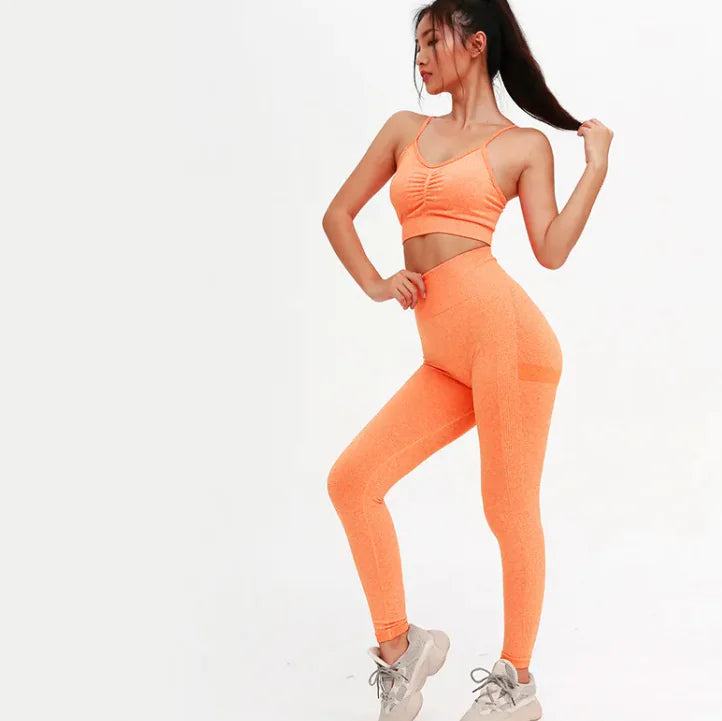 High-Waist Seamless Yoga Pants – Peach Hip-Lifting Leggings for Yoga, Gym, Running & Everyday Wear