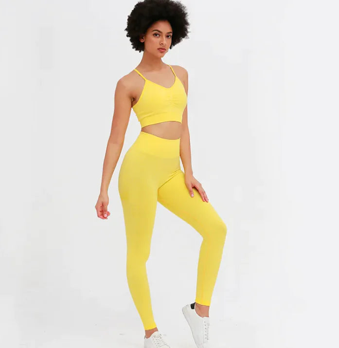High-Waist Seamless Yoga Pants – Peach Hip-Lifting Leggings for Yoga, Gym, Running & Everyday Wear